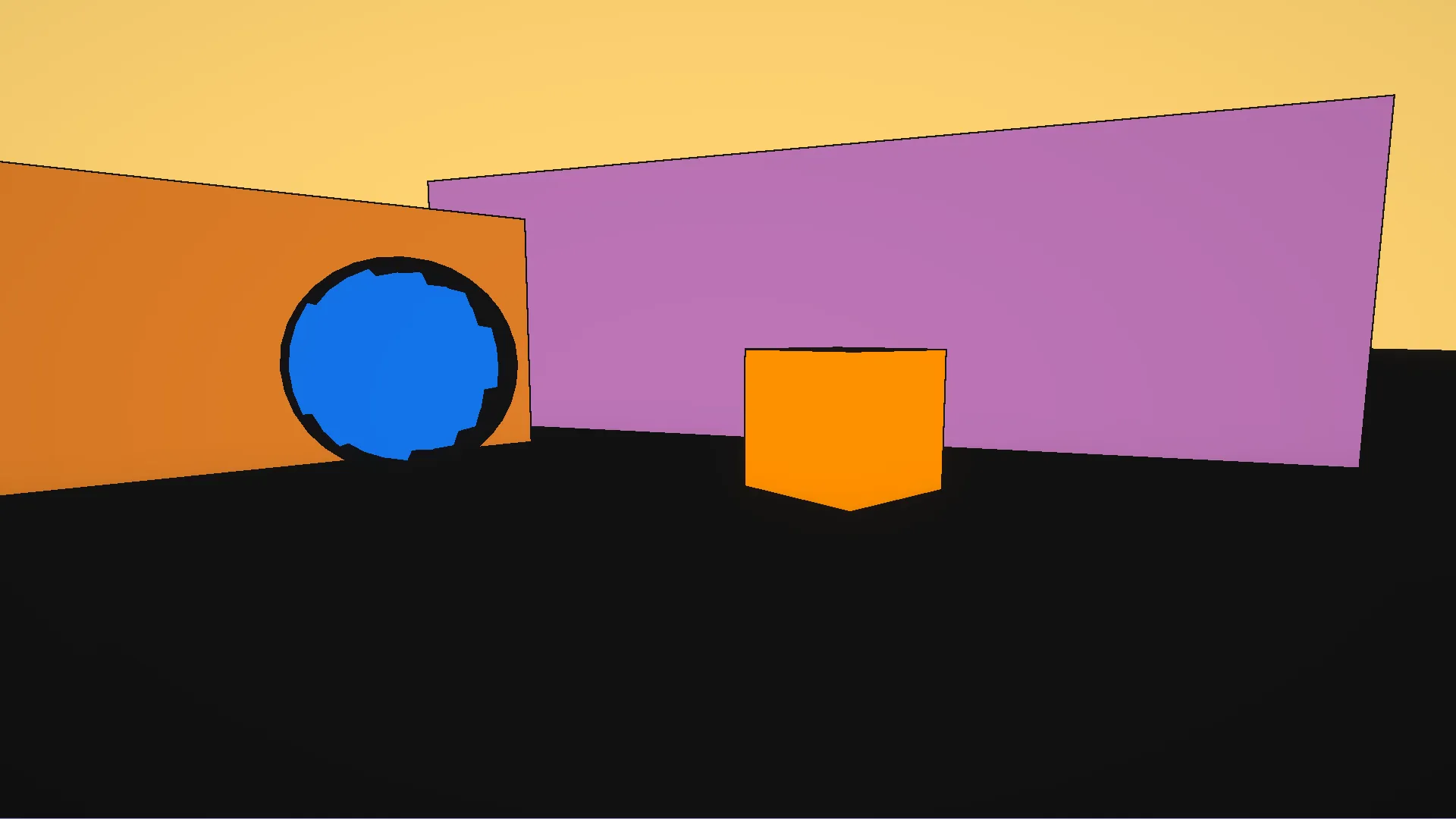 Test scene with depth-based outlines only