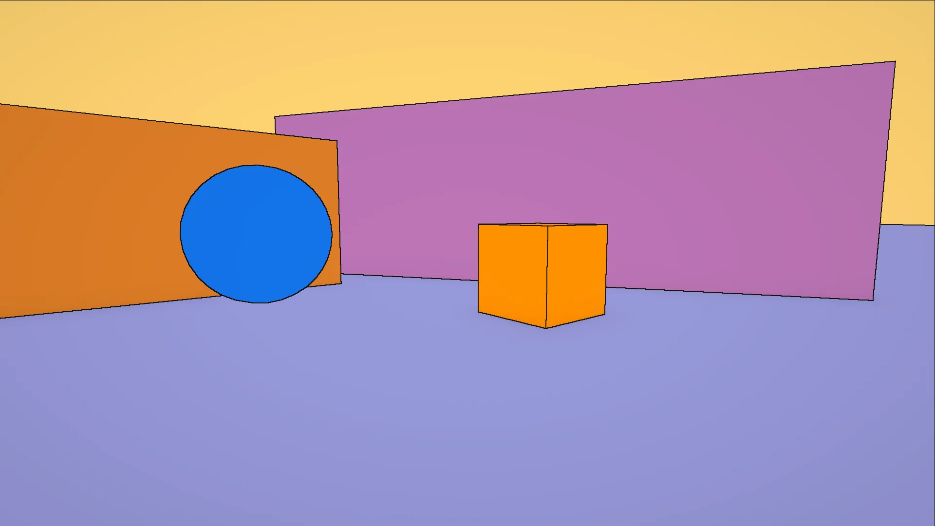Test scene with depth and normal-based outlines combined