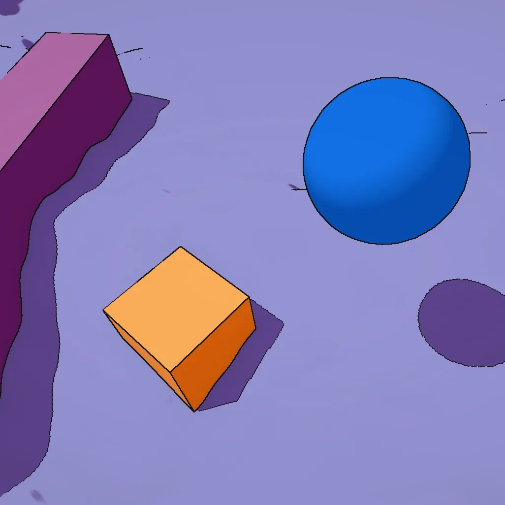 Test scene with shadow casting and color gradient